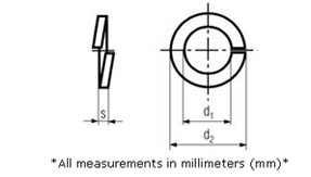 Stainless Steel Spring Washer Dimensions